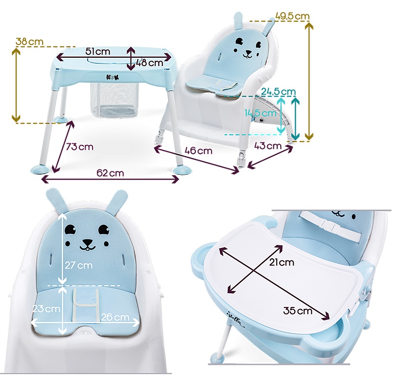 krzesełko kuk estella wymiary stolik 